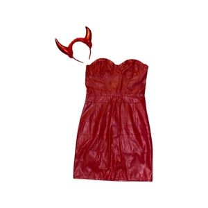 Sexy faux leather dress - sexy devil costume inspired